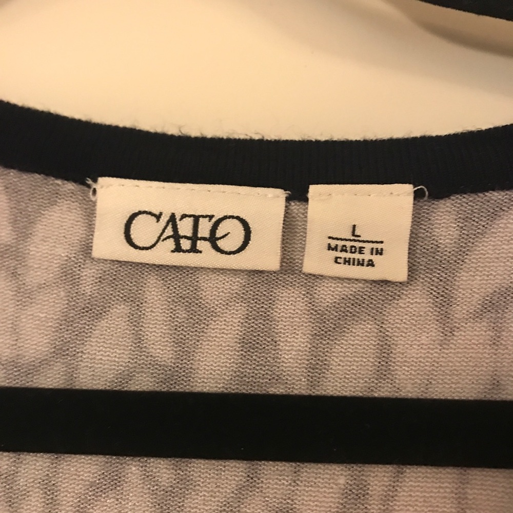 Cato navy and white blouse